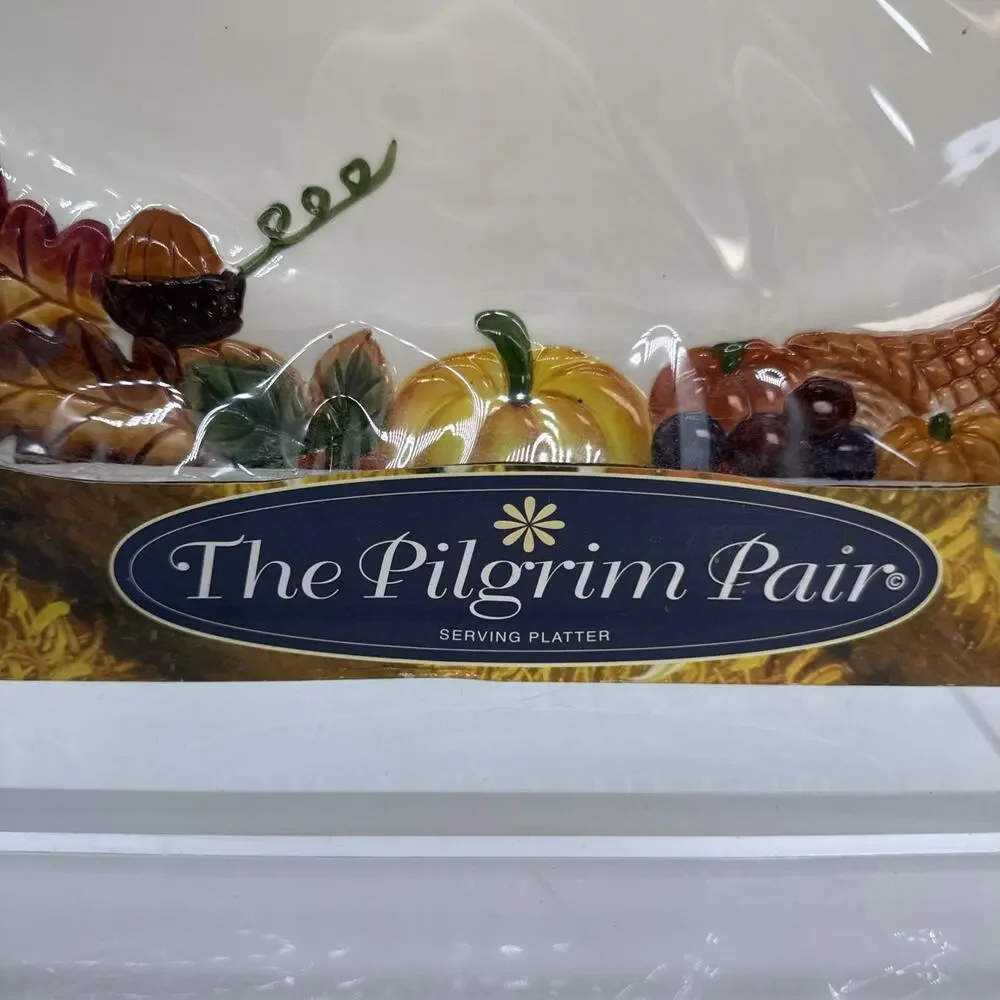 Publix Thanksgiving The Pilgrim Pair Serving Platter 17